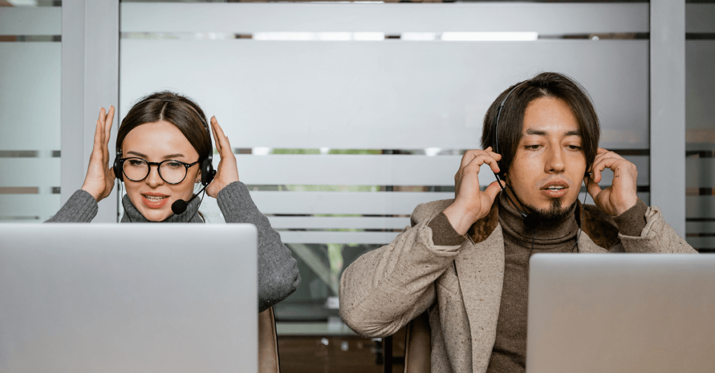 telesales and telemarketing people working late at night