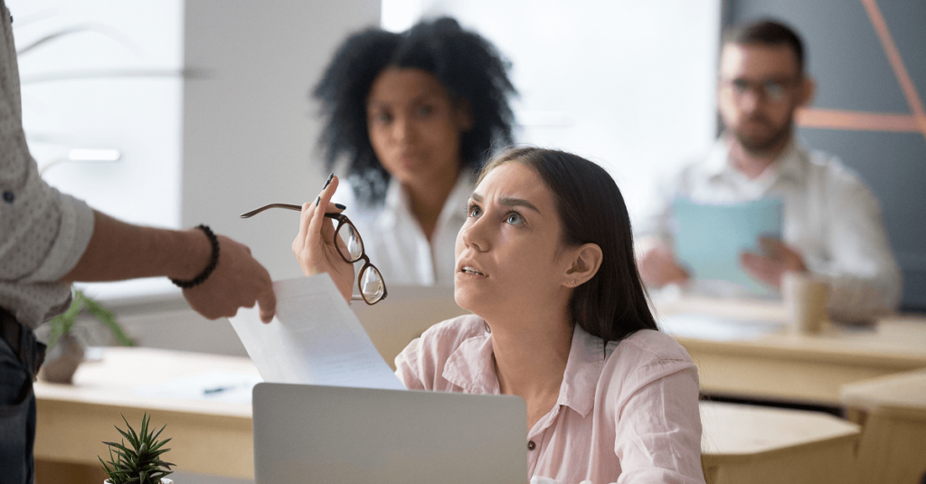 Person scolding an employee