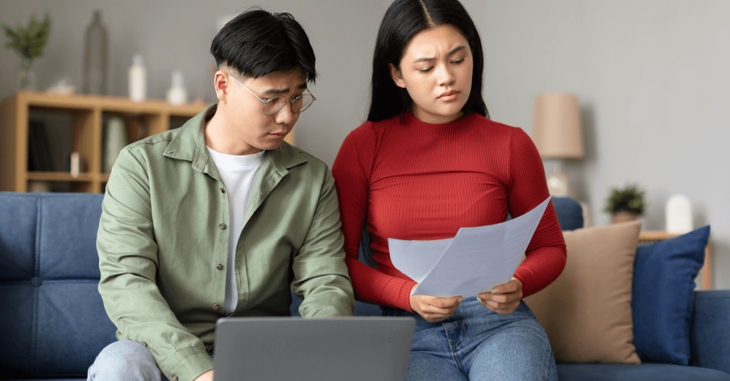 Couple stressed about the recession